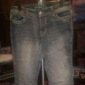 Faded jeans with rhinestones